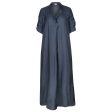 Juniper Kaftan Cupro Navy Dress Supply