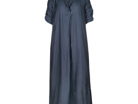 Juniper Kaftan Cupro Navy Dress Supply