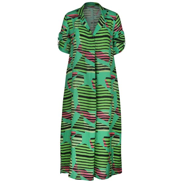 Juniper Kaftan Dress Green Abs Leaf Discount