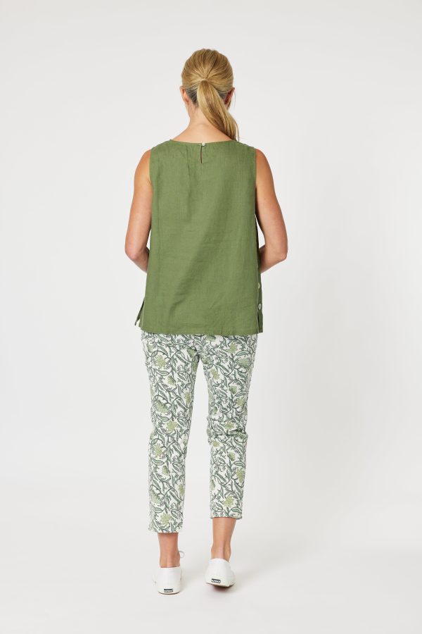 Leaf Print Khaki Pant For Sale