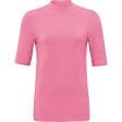 Soft High Neck T-shirt w Half Slv Glory Pink Online Sale