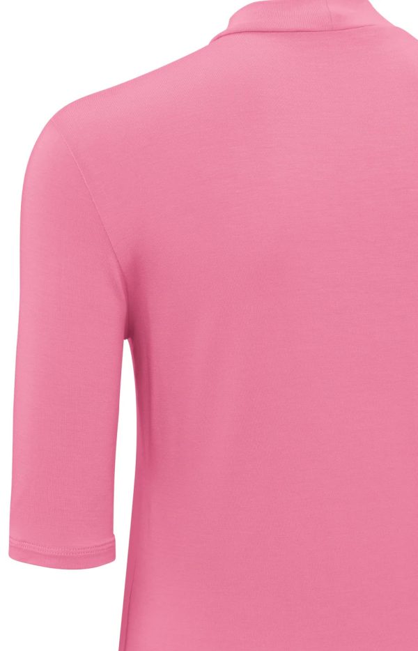 Soft High Neck T-shirt w Half Slv Glory Pink Online Sale