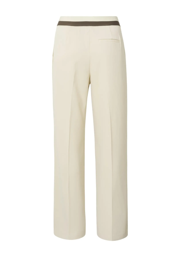 YAYA Woven Sum Sand Wide Leg Trousers W Pleat Fashion