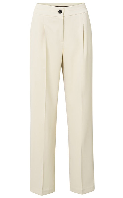 YAYA Woven Sum Sand Wide Leg Trousers W Pleat Fashion