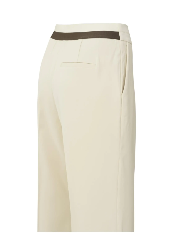 YAYA Woven Sum Sand Wide Leg Trousers W Pleat Fashion