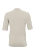 Soft High Neck T-shirt w Half Slv Silver-Beige Online now