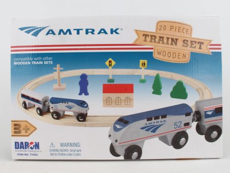 Daron # TY045 Amtrak 20 Piece Wooden Train Set Supply