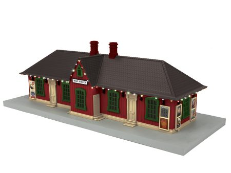 MTH # 30-90641 Main Street Country Passenger Station w Op Christmas Lights Fashion