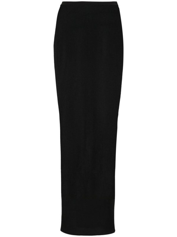 FINE SEMI-SHEER RIBBED TUBE SKIRT For Cheap