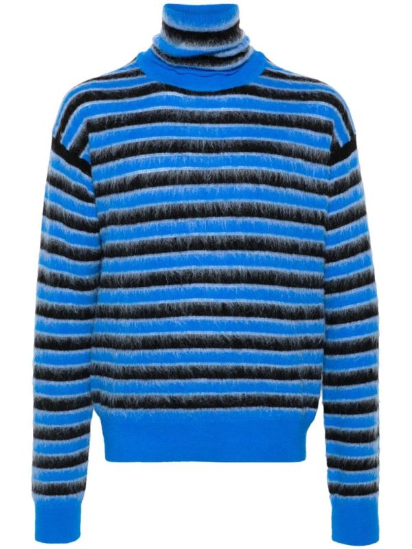 ROUNDNECK SWEATER WITH MULTICOLOR STRIPES Discount